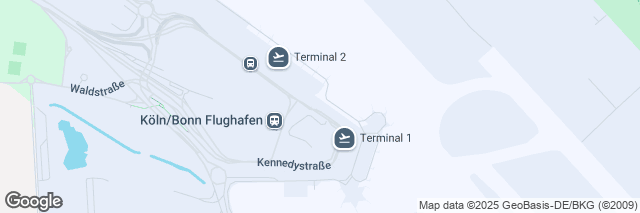 Google Maps Cologne/Bonn Airport, Kennedystr./Mietwagenzentrum, Köln, 51147, Germany